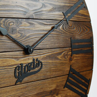 Дерев'яний Настінний Годинник 60см х 60см Glozis Kansas Mokko A-050