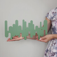 Вішалка Настінна 37см х 13см Glozis Rhythm Green H-101