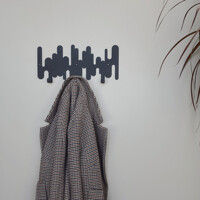 Вішалка Настінна 37см х 13см Glozis Rhythm Black H-099