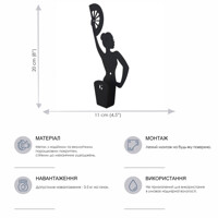 Гачок Настінний 20см х 11см Glozis Carmen H-057