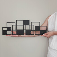 Вішалка Настінна 50см х 17см Glozis Bau Black H-074