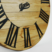 Дерев'яний Настінний Годинник 60см х 60см Glozis Kansas Gold A-052