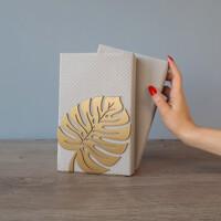 Тримач для Книг Glozis Monstera Leaf Bronze G-077 13 х 14 см