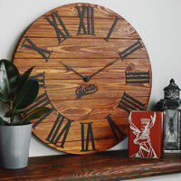 Дерев'яний Настінний Годинник 60см х 60см Glozis Kansas Rust A-051