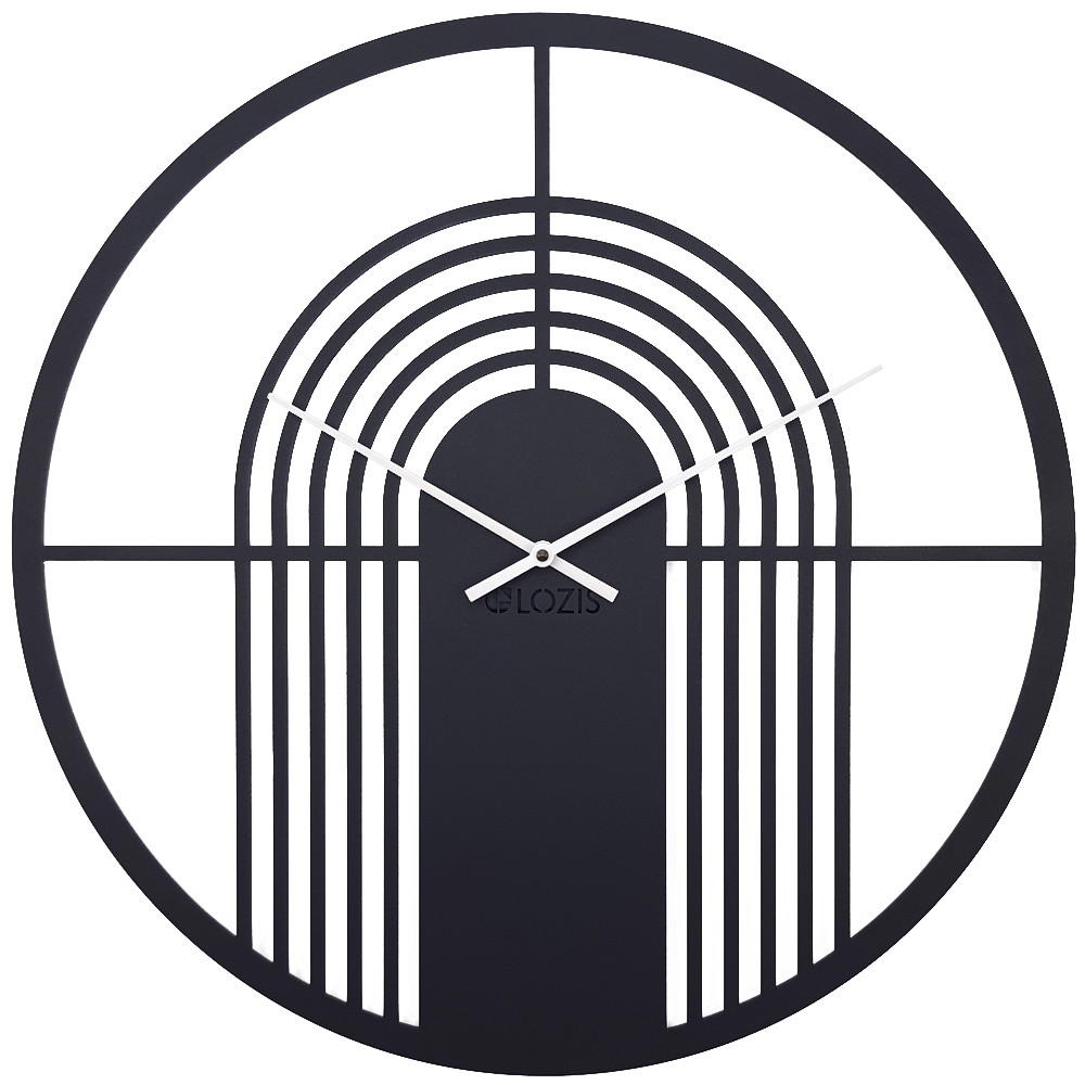 Годинник Настінний 50см х 50см Glozis Arch Black B-038