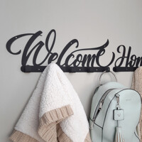 Вішалка Настінна 50см х 18см Glozis Welcome Black H-078