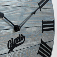 Дерев'яний Настінний Годинник 60см х 60см Glozis Kansas Graphite A-053