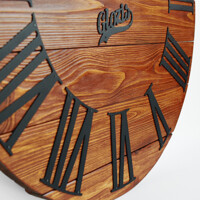 Дерев'яний Настінний Годинник 60см х 60см Glozis Kansas Rust A-051