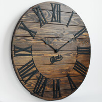 Дерев'яний Настінний Годинник 60см х 60см Glozis Kansas Mokko A-050