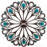 Годинник Настінний 50см х 50см Glozis Peacock Feather B-015