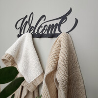 Вішалка Настінна 50см х 18см Glozis Welcome Black H-078