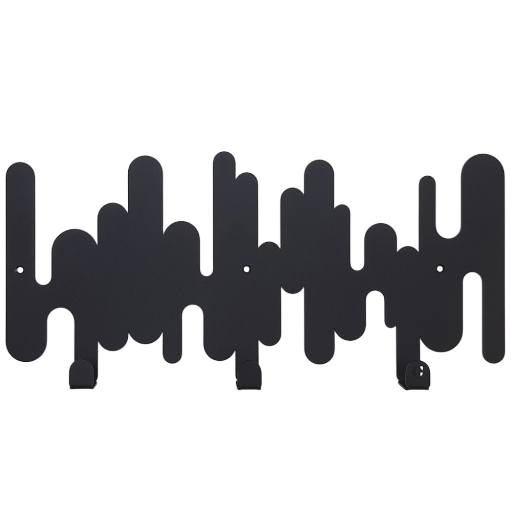 Вішалка Настінна 37см х 13см Glozis Rhythm Black H-099