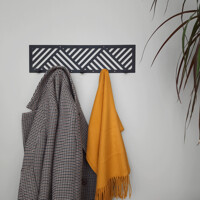 Вішалка Настінна 50см х 13см Glozis Nord Black H-089