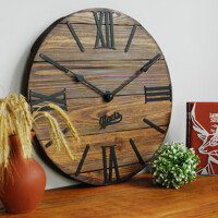 Дерев'яний Настінний Годинник 40см х 40см Glozis Nevada Mokko A-054