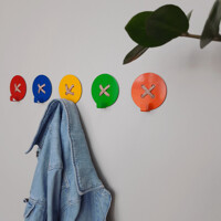 Гачок Настінний 8см х 8см Glozis Button Orange H-025