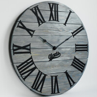 Дерев'яний Настінний Годинник 60см х 60см Glozis Kansas Graphite A-053