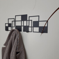 Вішалка Настінна 50см х 17см Glozis Bau Black H-074