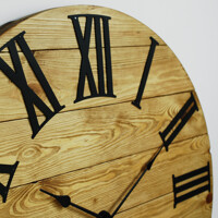 Дерев'яний Настінний Годинник 60см х 60см Glozis Kansas Gold A-052