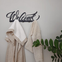 Вішалка Настінна 50см х 18см Glozis Welcome Black H-078