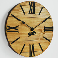 Дерев'яний Настінний Годинник 40см х 40см Glozis Nevada Gold A-056