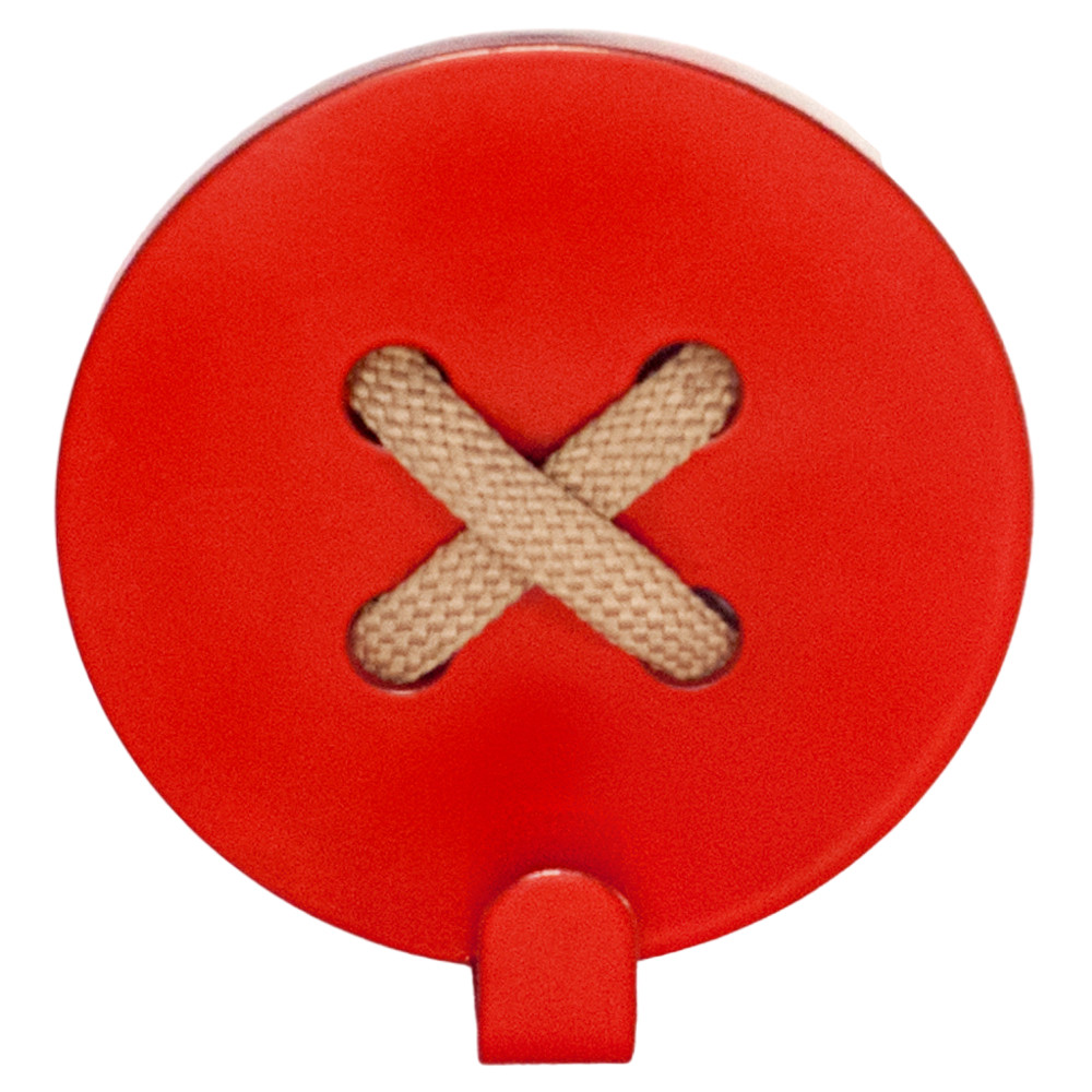 Гачок Настінний 8см х 8см Glozis Button Red H-024