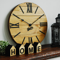 Дерев'яний Настінний Годинник 40см х 40см Glozis Nevada Gold A-056