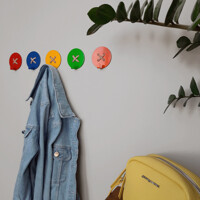 Гачок Настінний 8см х 8см Glozis Button Red H-024