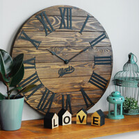 Дерев'яний Настінний Годинник 60см х 60см Glozis Kansas Mokko A-050