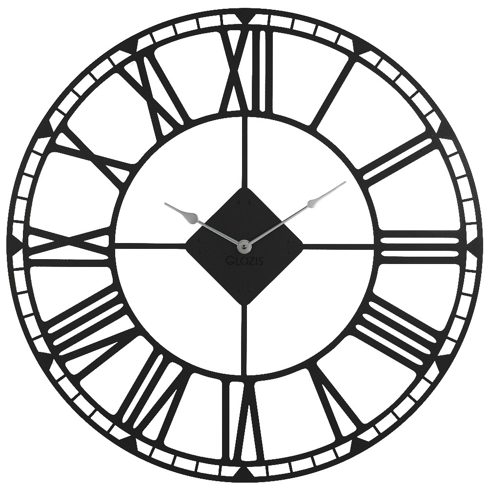 Великий Годинник Настінний 70см х 70см Glozis Oxford Black B-031