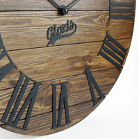 Дерев'яний Настінний Годинник 60см х 60см Glozis Kansas Mokko A-050