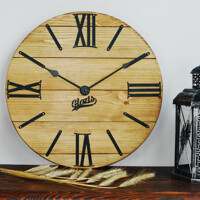 Дерев'яний Настінний Годинник 40см х 40см Glozis Nevada Gold A-056