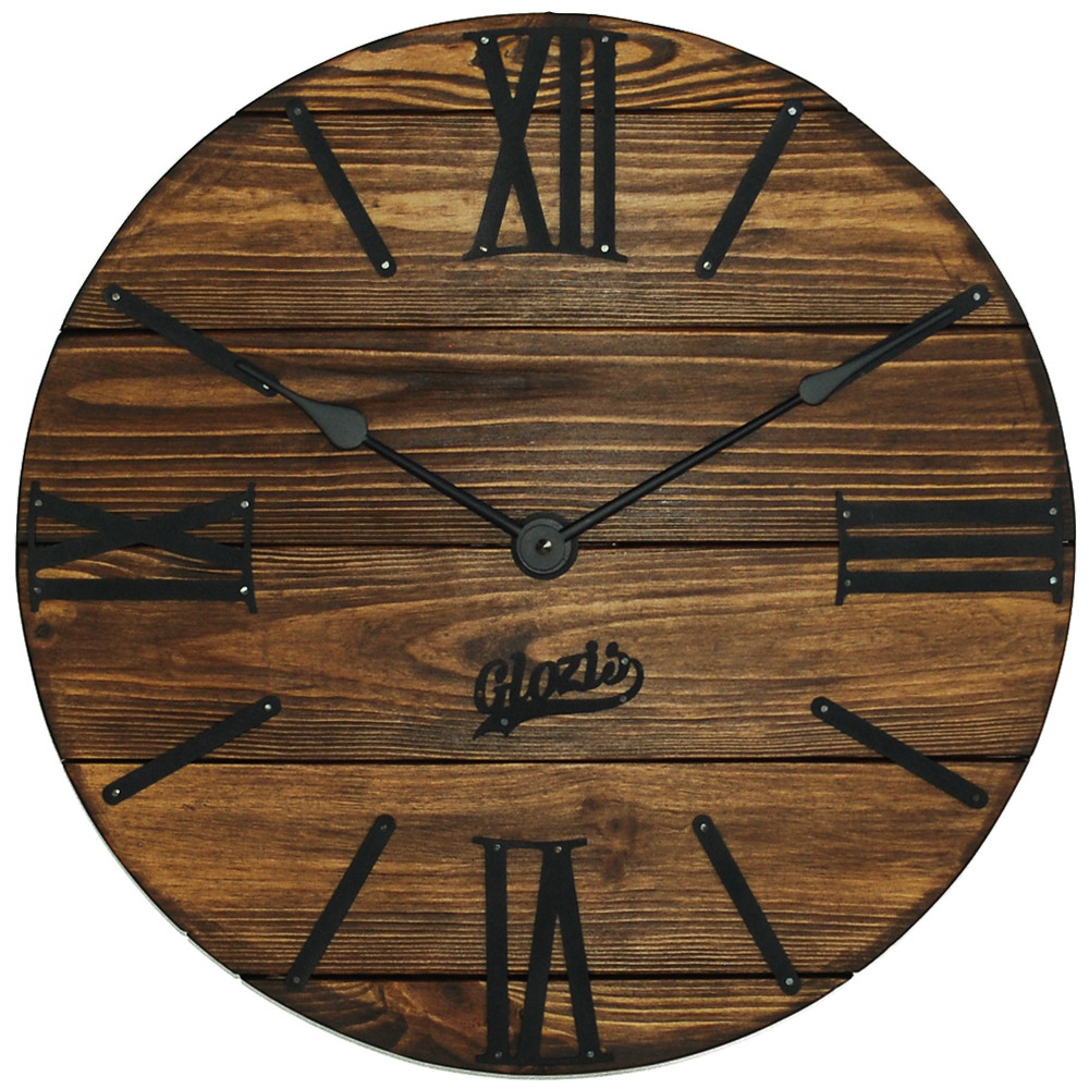 Дерев'яний Настінний Годинник 40см х 40см Glozis Nevada Mokko A-054