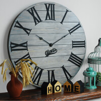 Дерев'яний Настінний Годинник 60см х 60см Glozis Kansas Graphite A-053