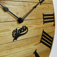 Дерев'яний Настінний Годинник 60см х 60см Glozis Kansas Gold A-052