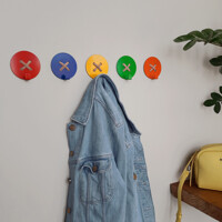 Гачок Настінний 8см х 8см Glozis Button Blue H-027