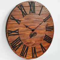 Дерев'яний Настінний Годинник 60см х 60см Glozis Kansas Rust A-051