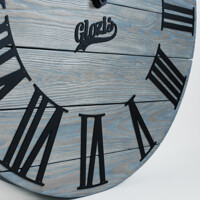 Дерев'яний Настінний Годинник 60см х 60см Glozis Kansas Graphite A-053
