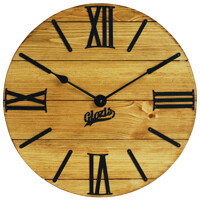 Дерев'яний Настінний Годинник 40см х 40см Glozis Nevada Gold A-056