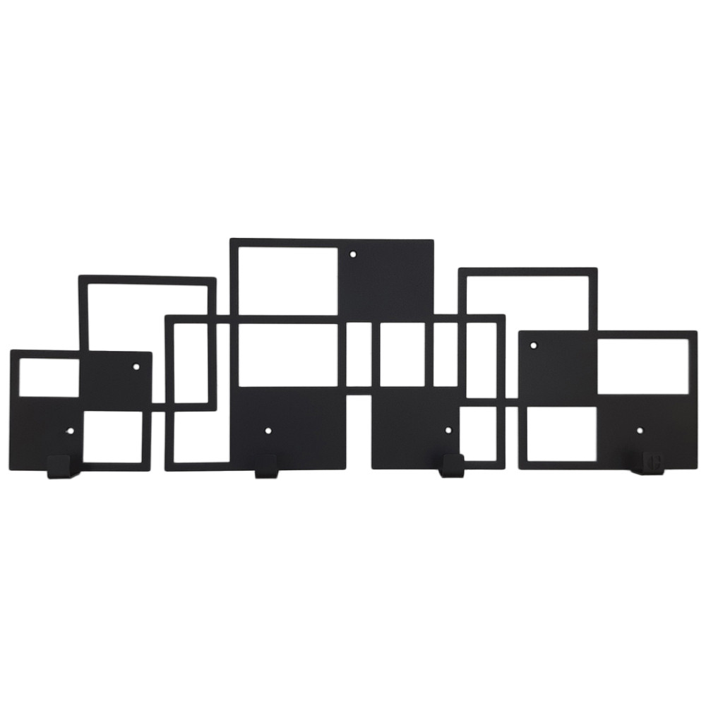 Вішалка Настінна 50см х 17см Glozis Bau Black H-074