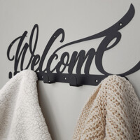 Вішалка Настінна 50см х 18см Glozis Welcome Black H-078