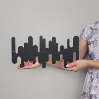 Вішалка Настінна 37см х 13см Glozis Rhythm Black H-099