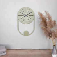 Годинник Настінний 50см х 30см Glozis Balance Olive B-040