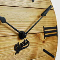 Дерев'яний Настінний Годинник 40см х 40см Glozis Nevada Gold A-056