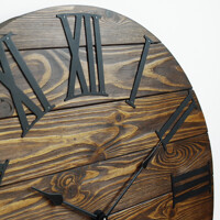 Дерев'яний Настінний Годинник 60см х 60см Glozis Kansas Mokko A-050