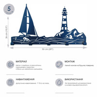 Вішалка Настінна 50см х 26см Glozis Sea H-065