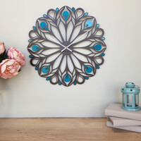 Годинник Настінний 50см х 50см Glozis Peacock Feather B-015