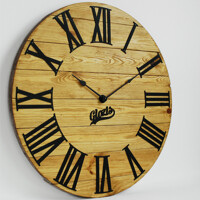 Дерев'яний Настінний Годинник 60см х 60см Glozis Kansas Gold A-052