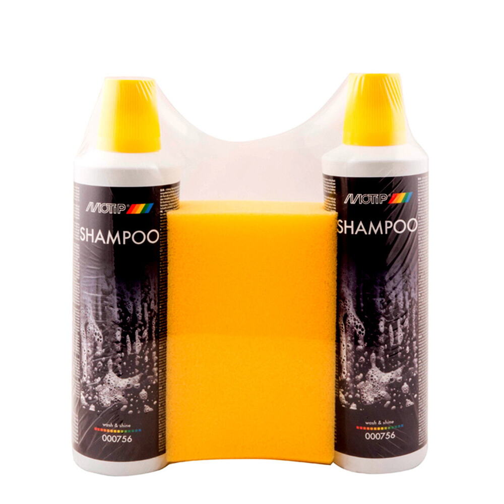 Автошампунь в комплекті з мочалкою Black Line Motip 2х500мл