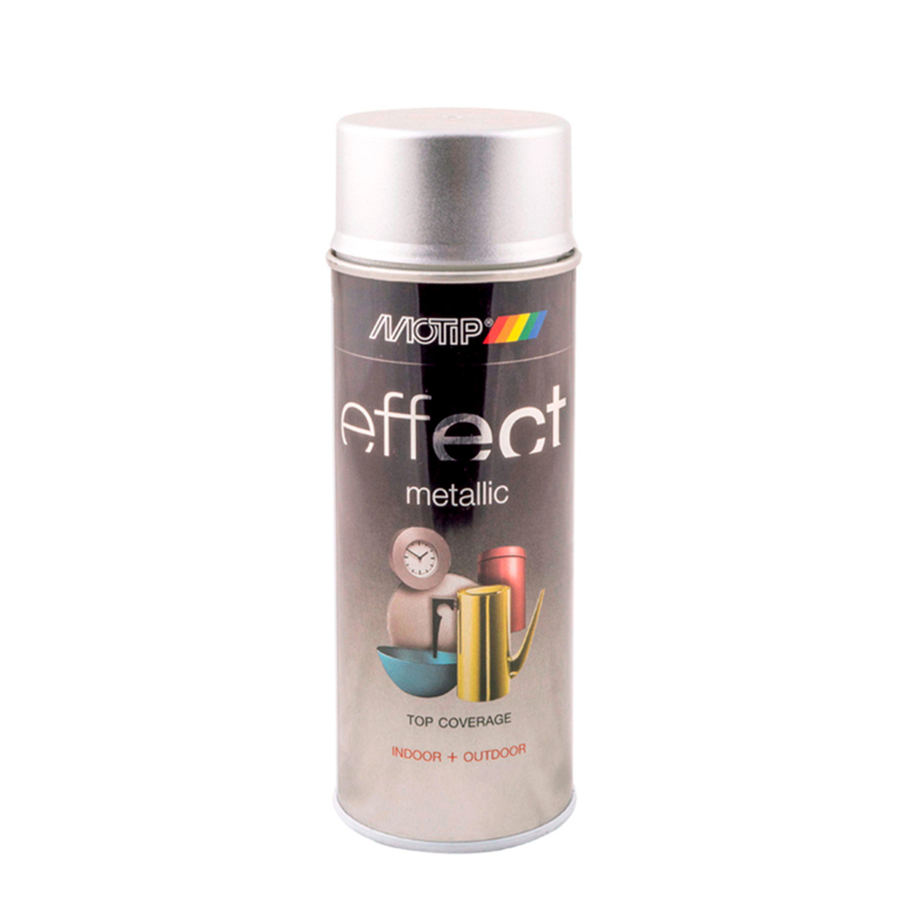 Емаль аерозольна з ефектом металік Motip Deco Effect сяючий срібний 400 мл