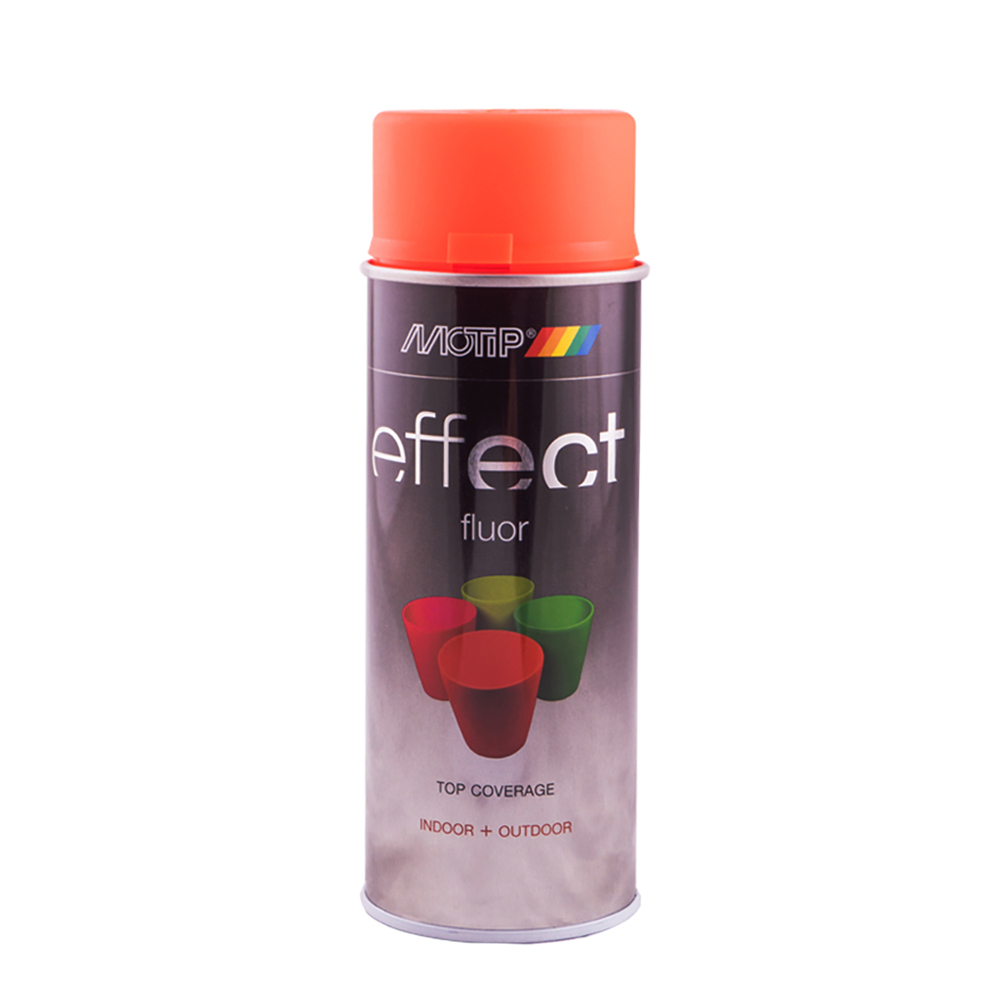 Емаль аерозольна флуоресцентна Motip Deco Effect червоно-помаранчева 400 мл